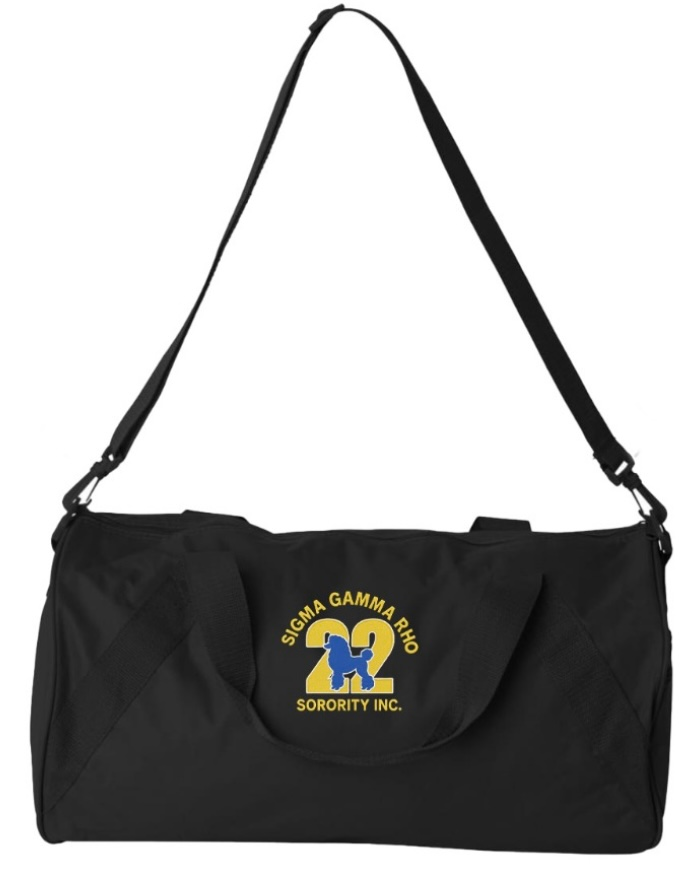 Black Sigma Gamma Rho Poodle 22 Barrel Duffel Bag
