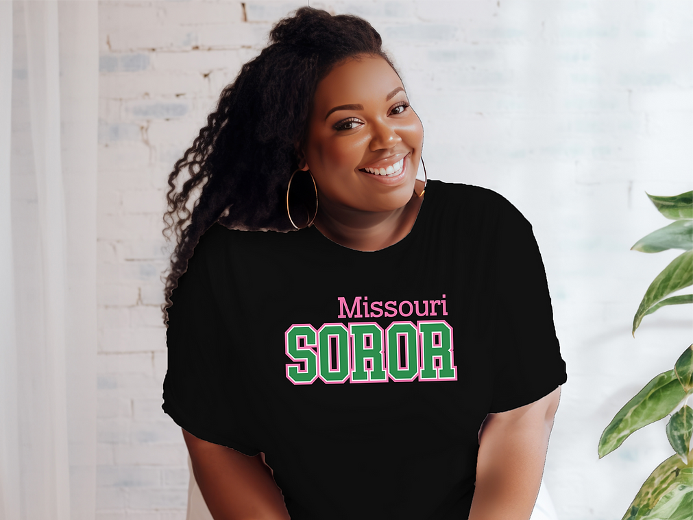 Standard Pink & Green Missouri Soror State Unisex Shirt