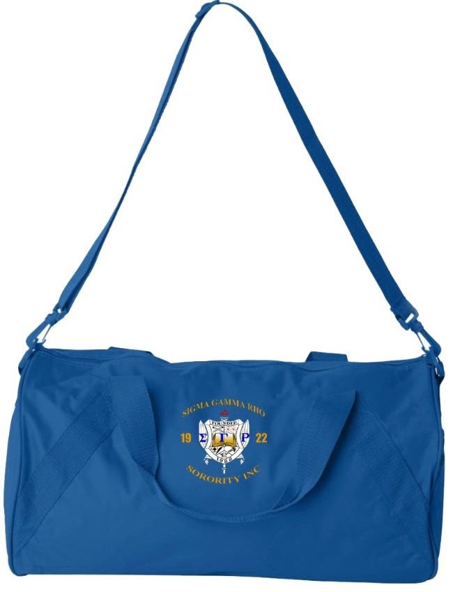 Royal Blue Sigma Gamma Rho Barrel Duffel Bag