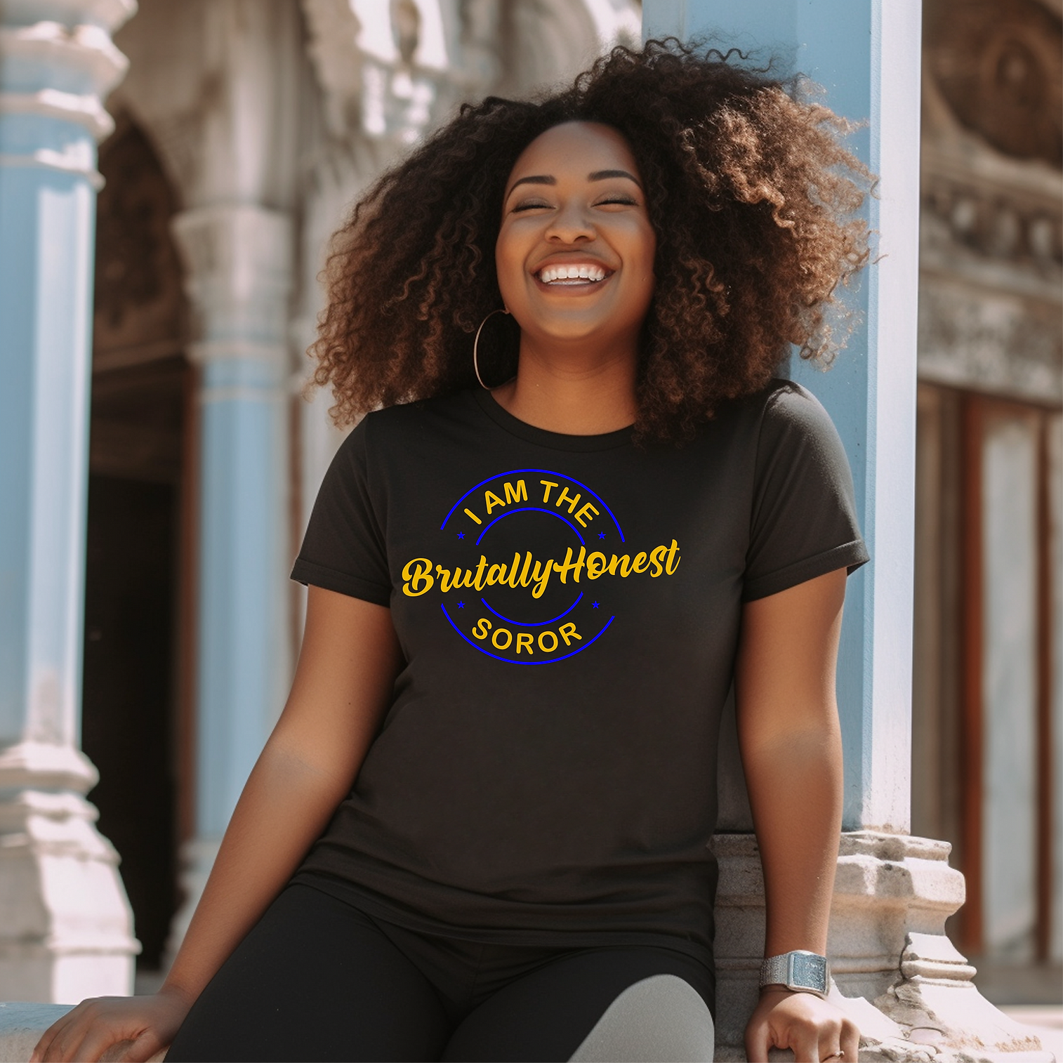 The Brutally Honest Soror Black Shirt (Royal & Gold)