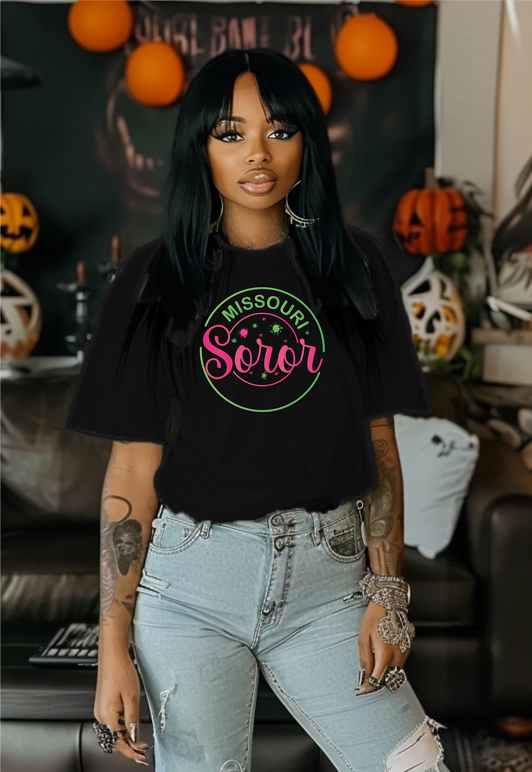 Retro Pink & Green Missouri Soror State Unisex Shirt