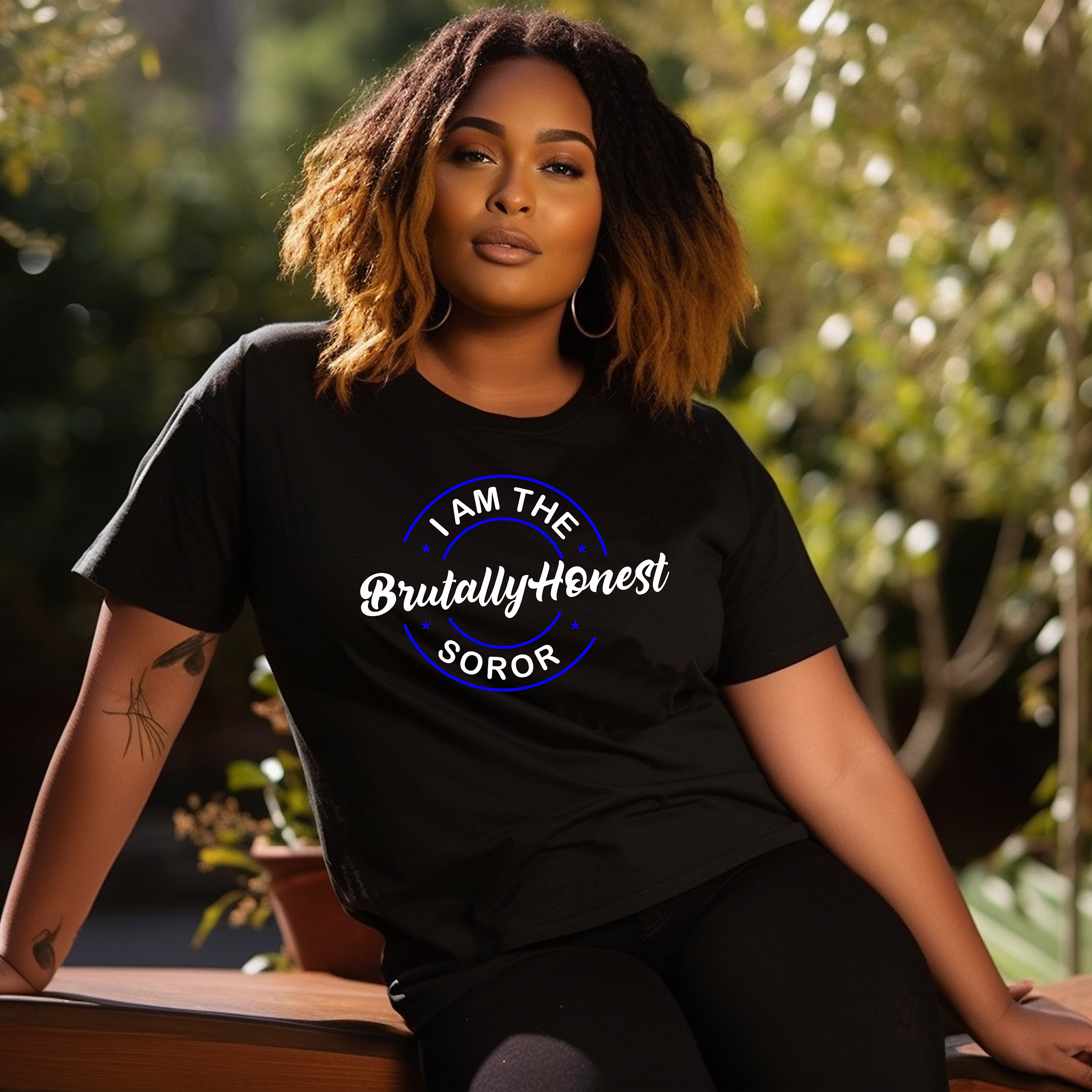 The Brutally Honest Soror Black Shirt (Royal & White)