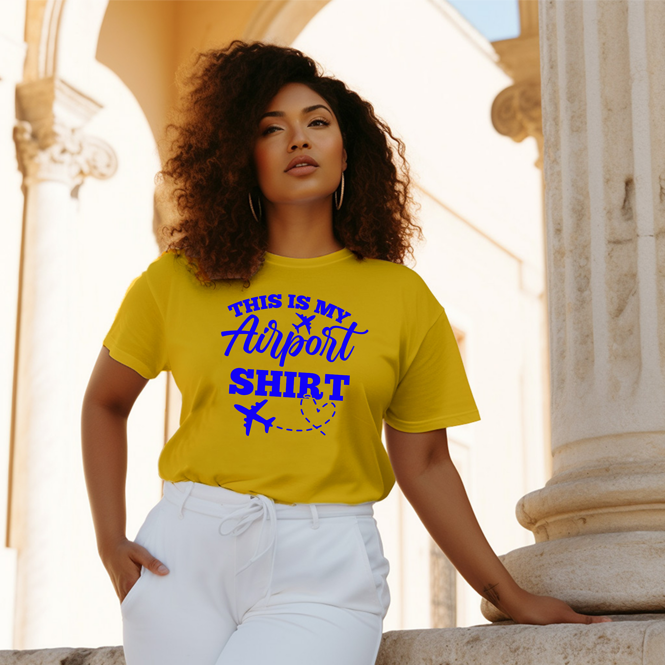 This is my Airport Shirt (Gold & Royal) Unisex