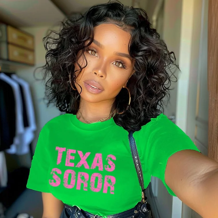 Distress Pink & Green Texas Soror State Unisex Shirt