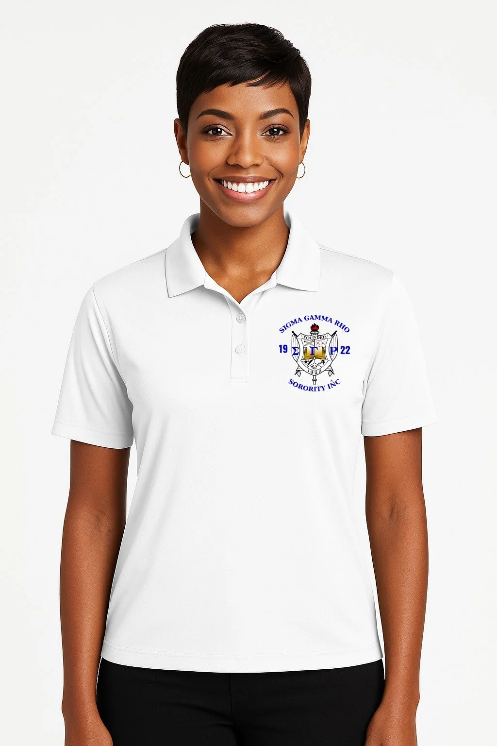 White Sigma Gamma Polo Shirt (Unisex)
