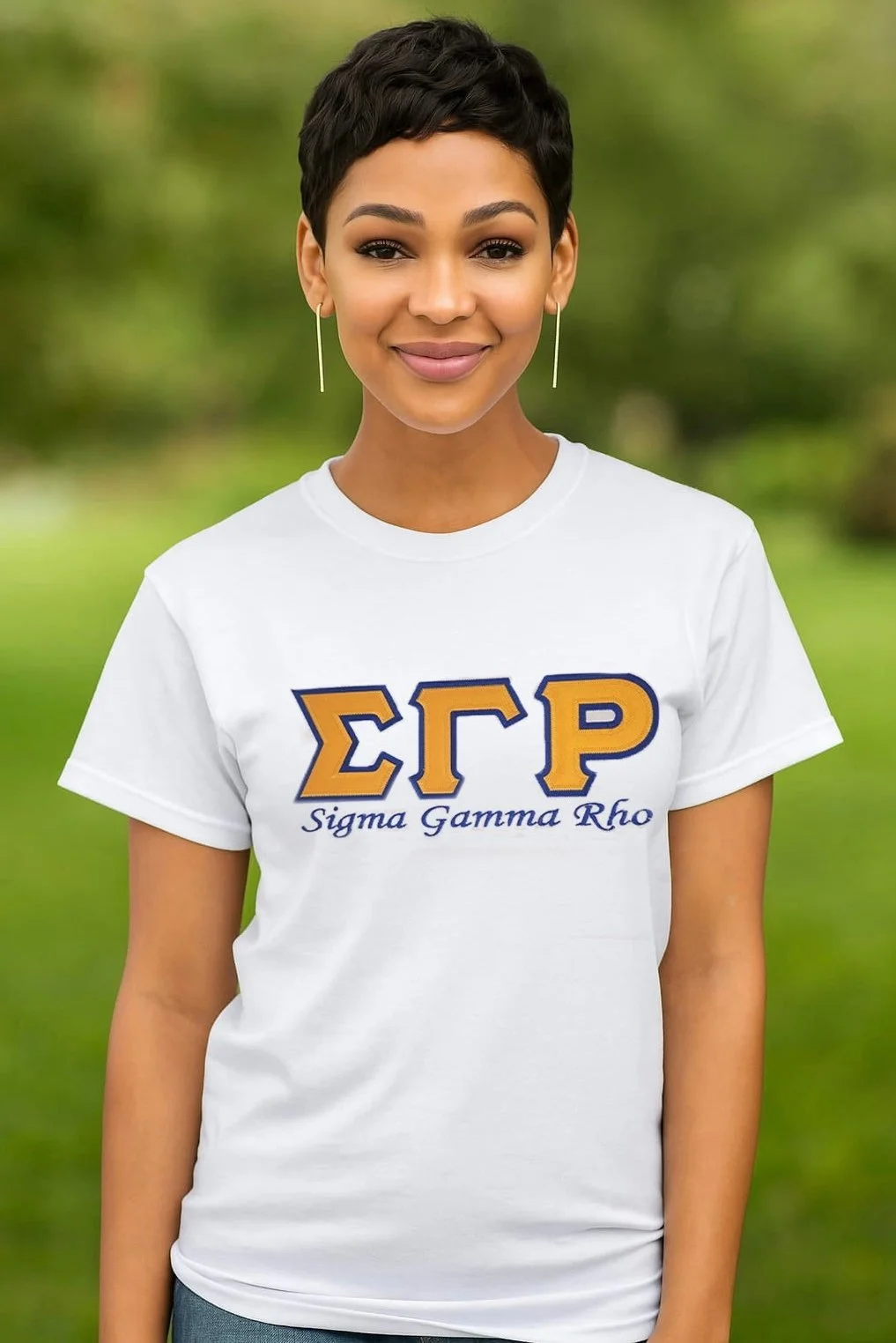 White Embroidered Sigma Gamma Rho Shirt (Unisex)
