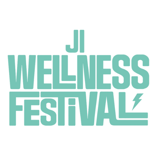 Text logo for 'JJ Wellness Festival' with a lightning bolt symbol.