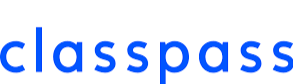 Close-up of the blue and white ClassPass logo on a white background.