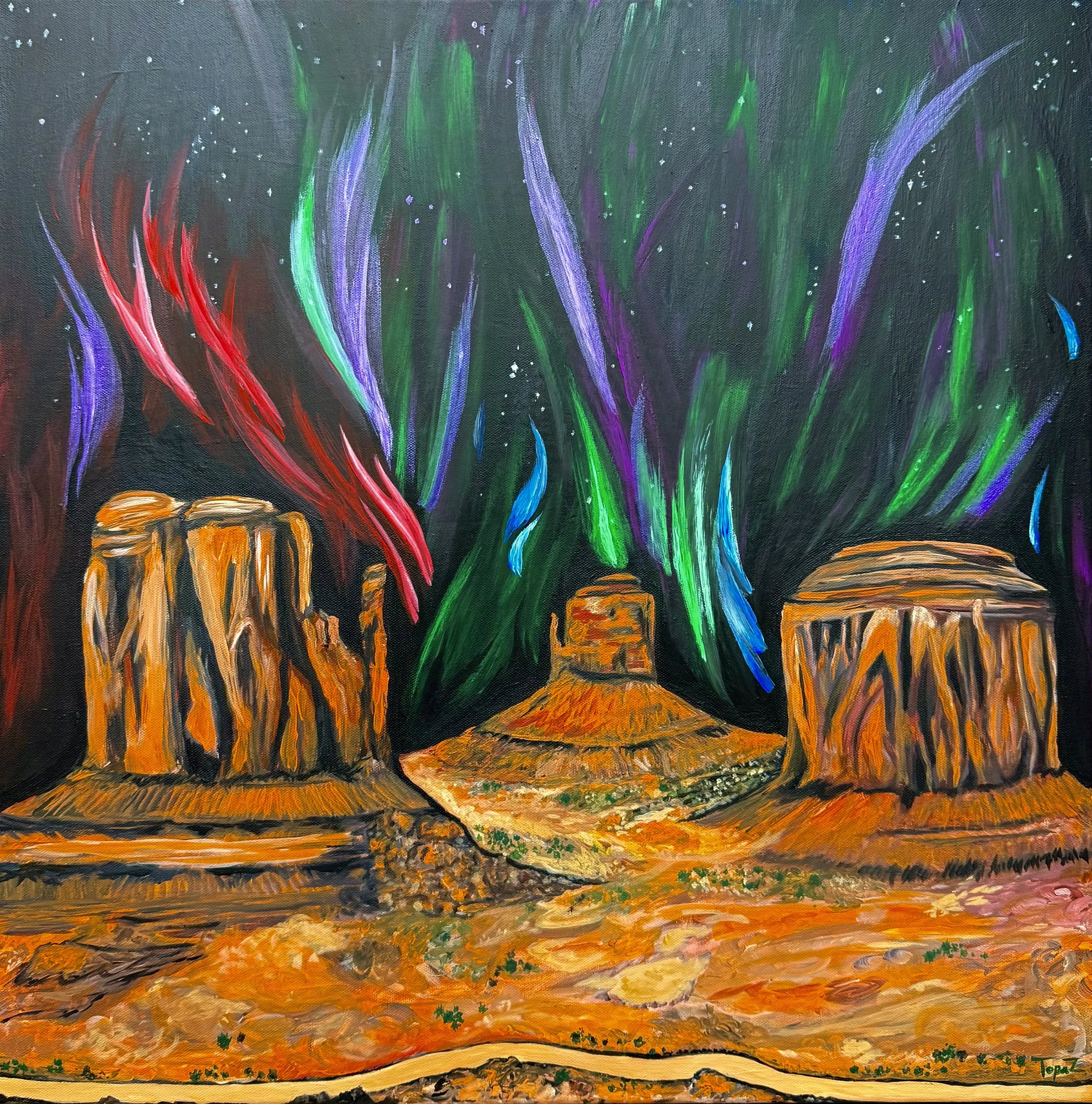 Northern Lights at Monument Valley