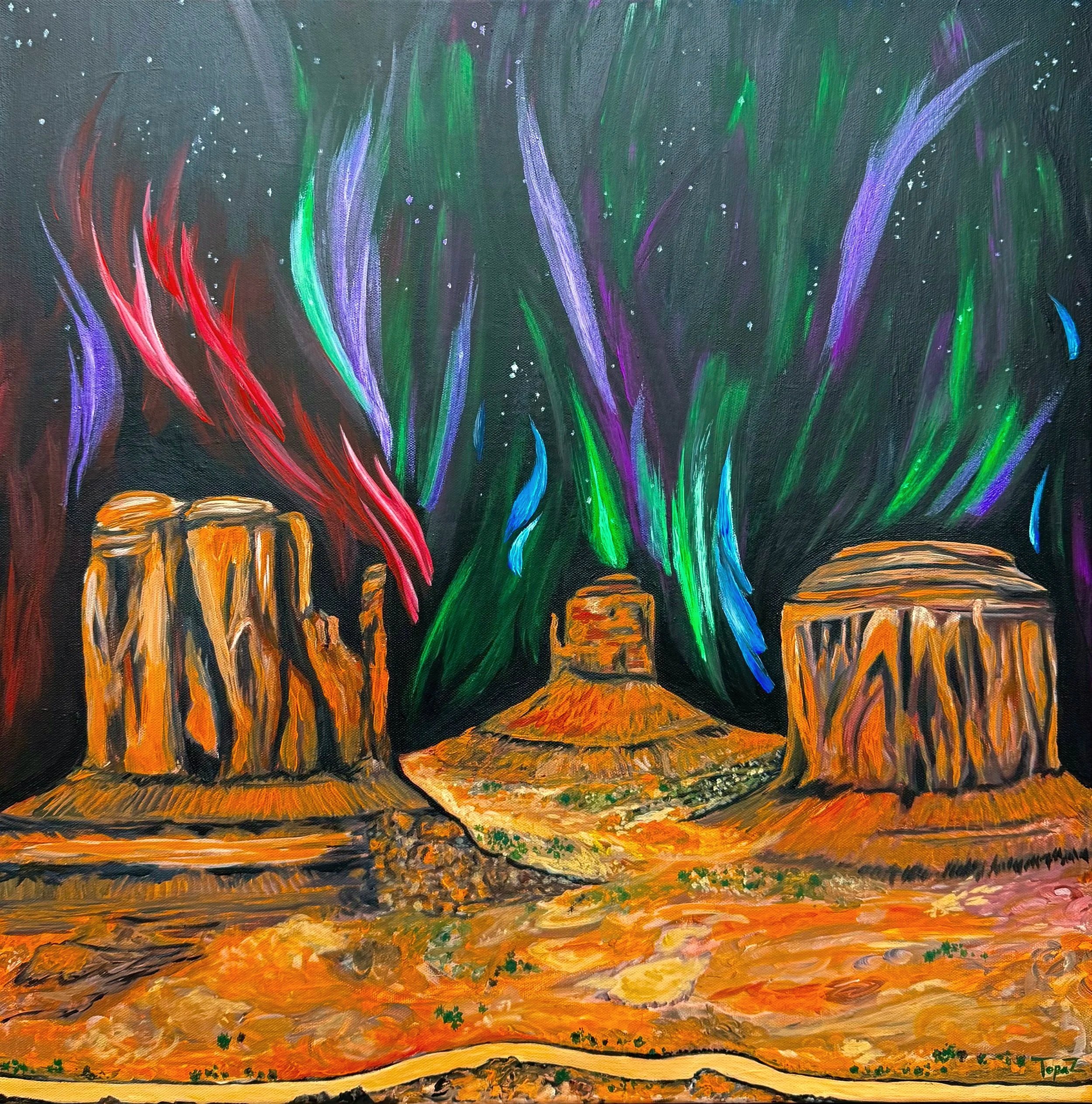 Northern Lights at Monument Valley