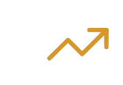 Gold upward trending arrow graph