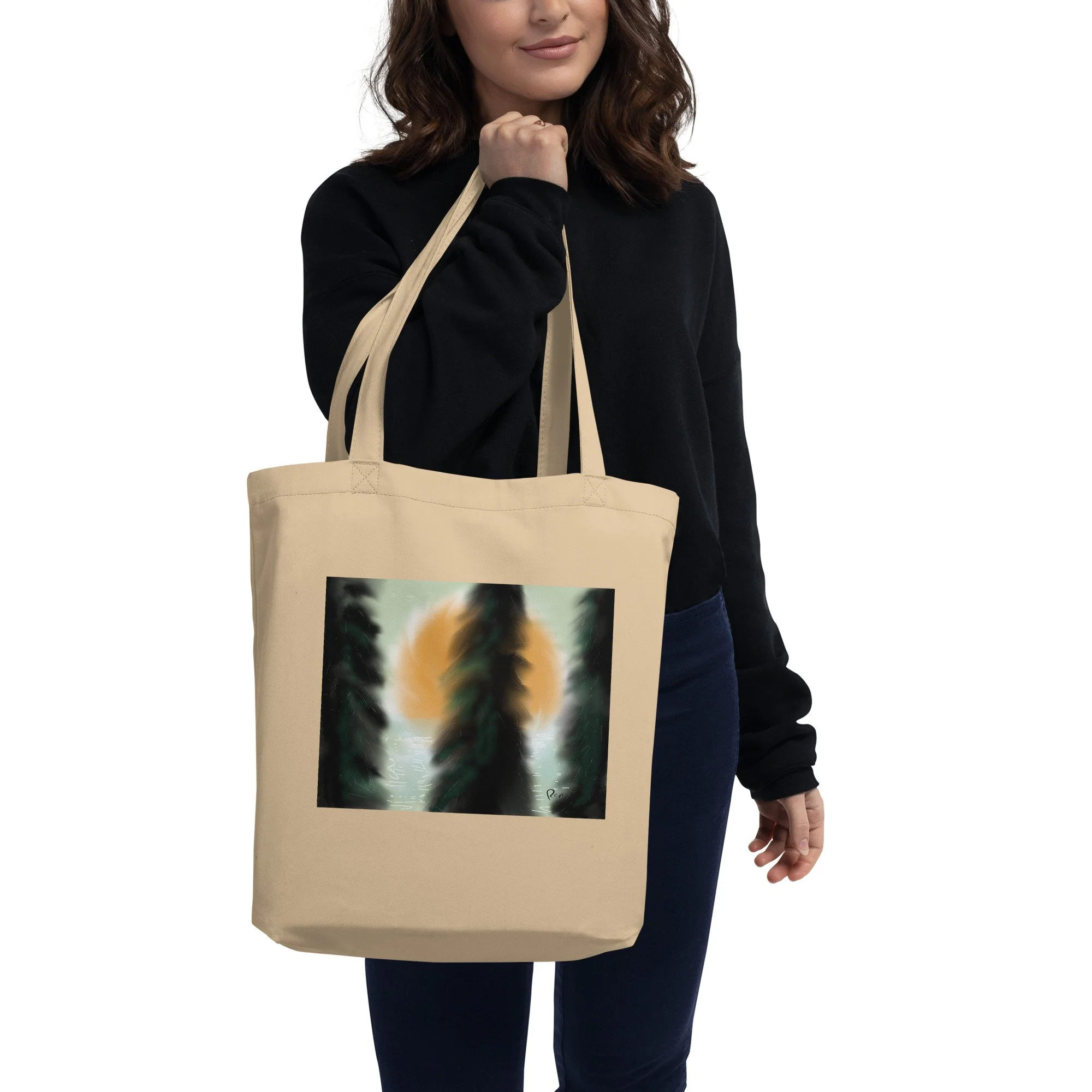 Bainbridge Island Trees Organic Cotton Tote Bag — Pacific Northwest Nature Art Bag
Original artwork by Lau(REN).
Carry a bit of the forest with you. This tote bag offers a durable, organic cotton construction with a generous capacity. 

