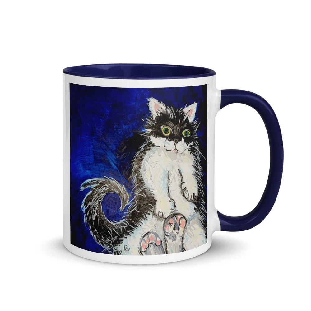 Tuxedo Cat Mug – Whimsical Black and White Cat Art Coffee Mug
Original artwork by Lau(REN)
Add a touch of playful character to your daily routine. This mug is  a cozy choice and  a thoughtful gift for cat lovers who appreciate expressive, artist-crea