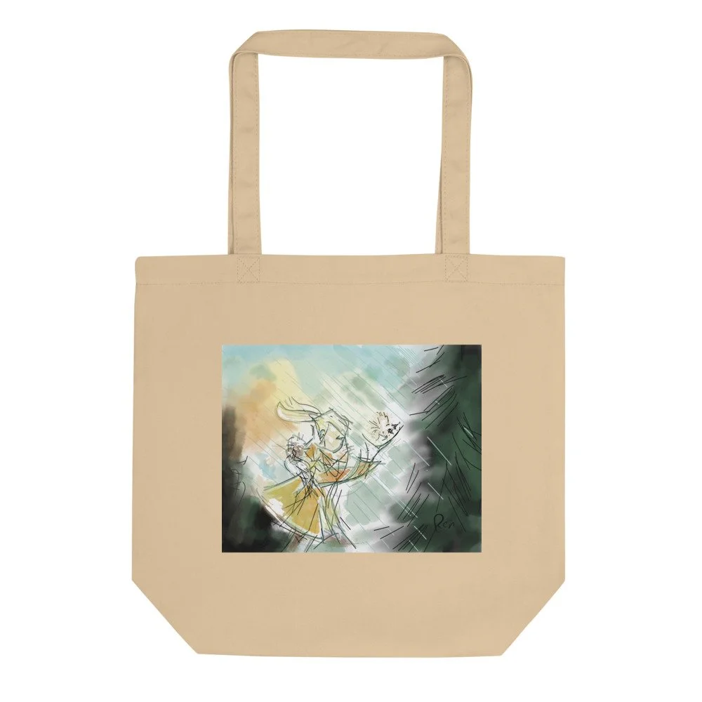 Rainy Forest Girl Organic Cotton Tote Bag – Whimsical Nature Art Bag
Original artwork by Lau(REN). 
 This bag offers a durable, organic cotton construction with a generous capacity and makes a thoughtful, art-forward piece for daily use or gifting.
