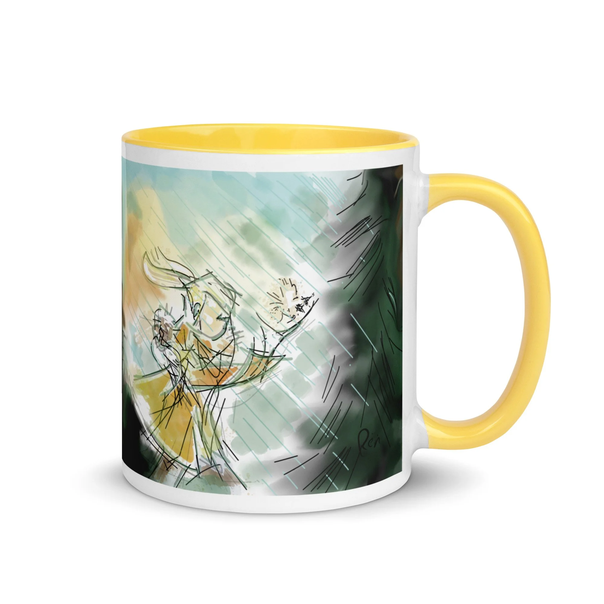 Rainy Forest Girl  Mug – Whimsical Nature Art Coffee Mug
Original artwork by Lau(REN)
Start your day with a peaceful nature scene. This mug is a cheerful piece for your morning coffee, afternoon tea, or creative workspace — and a thoughtful gift for 