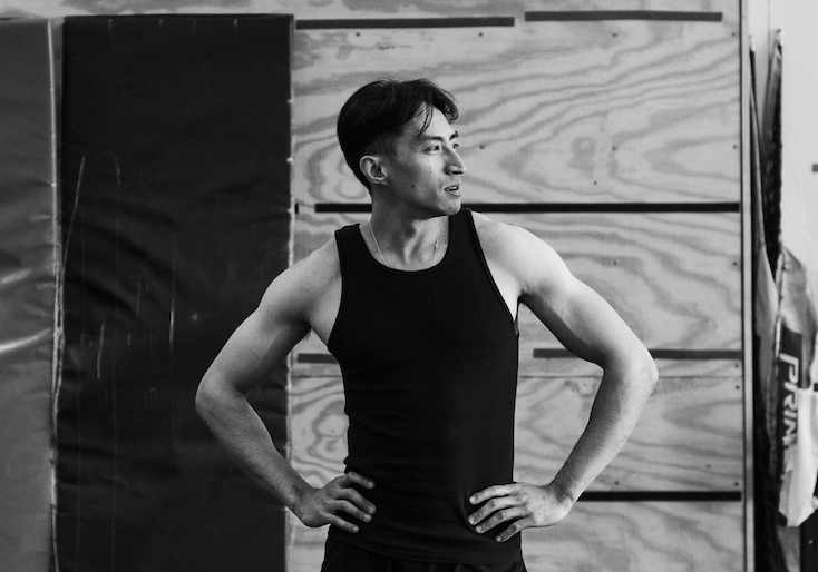 Frank Chen training in a gym focused on strength, confidence, and building consistent habits