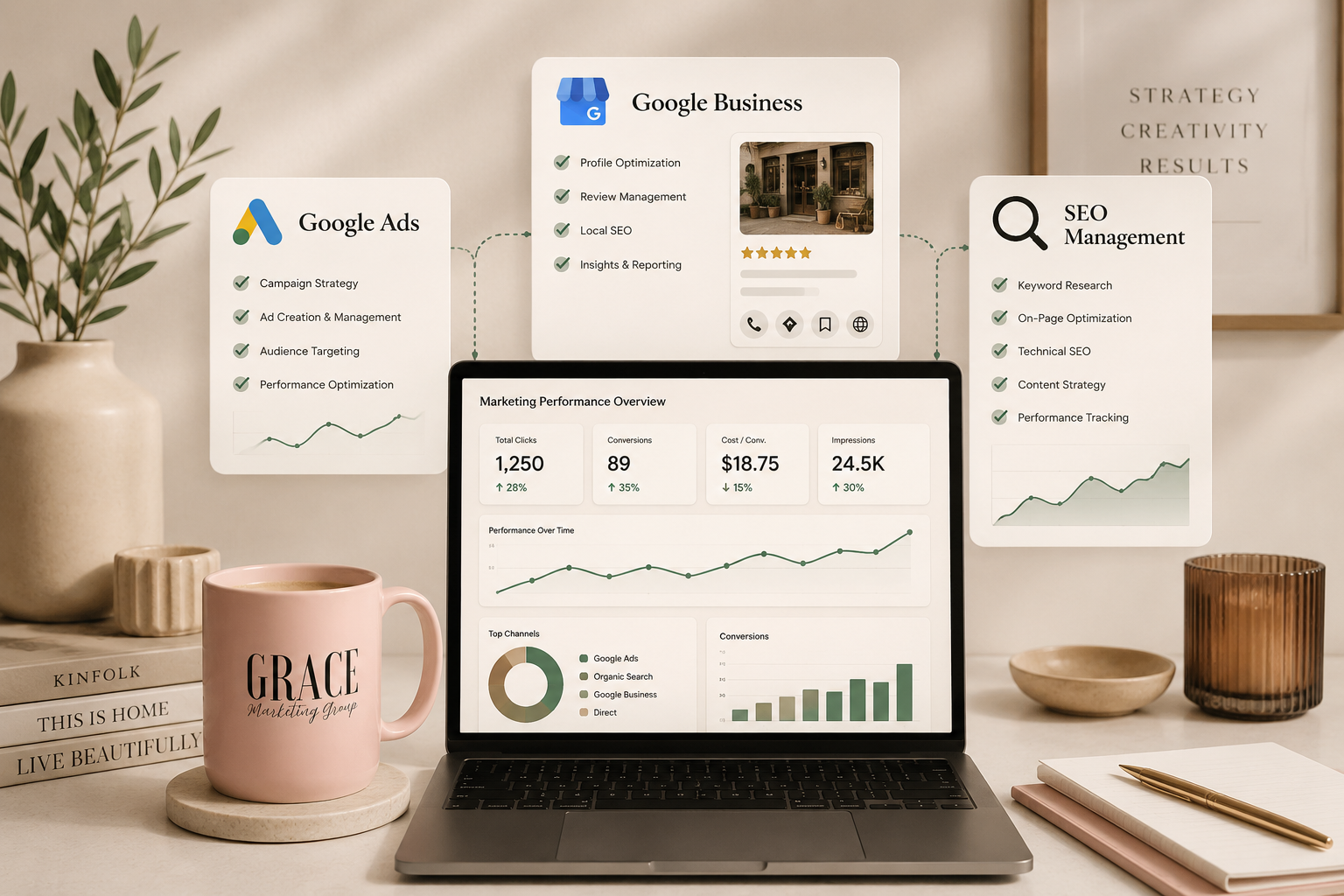 Google Ads, Google Business  & SEO Management