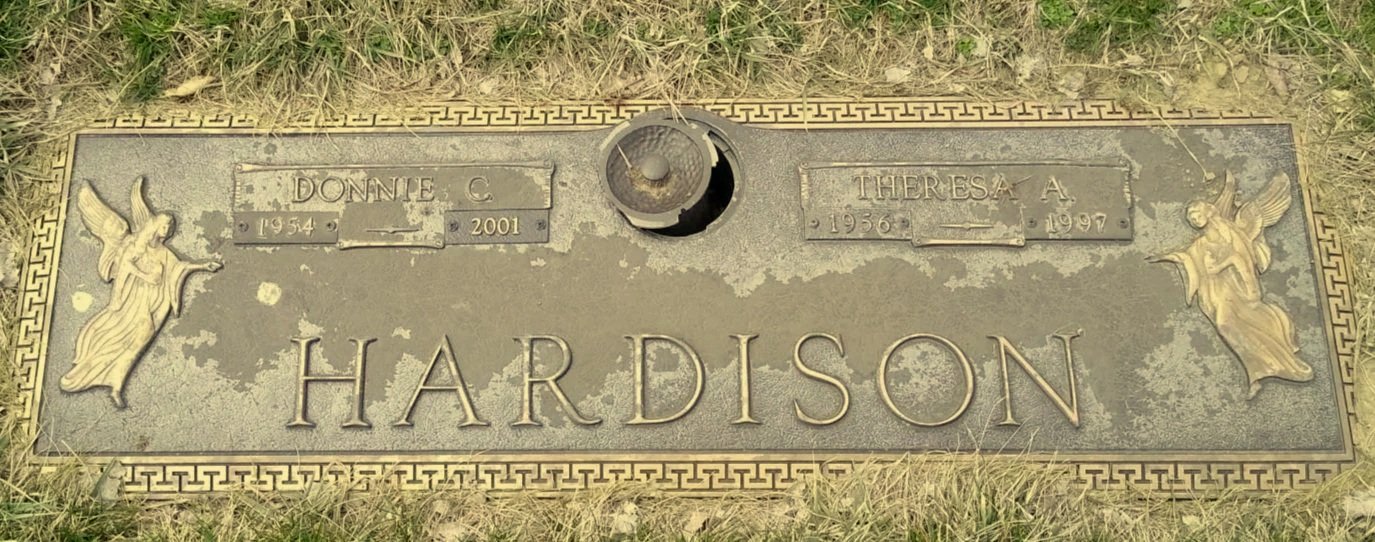 Their gravestone, Highland Memorial Gardens in Waterville, Ohio