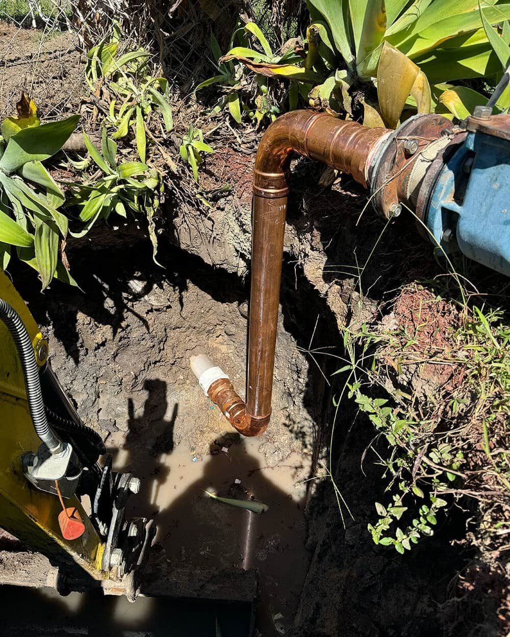 A photo of work done to a pipe by Ezi Group Pty Ltd.