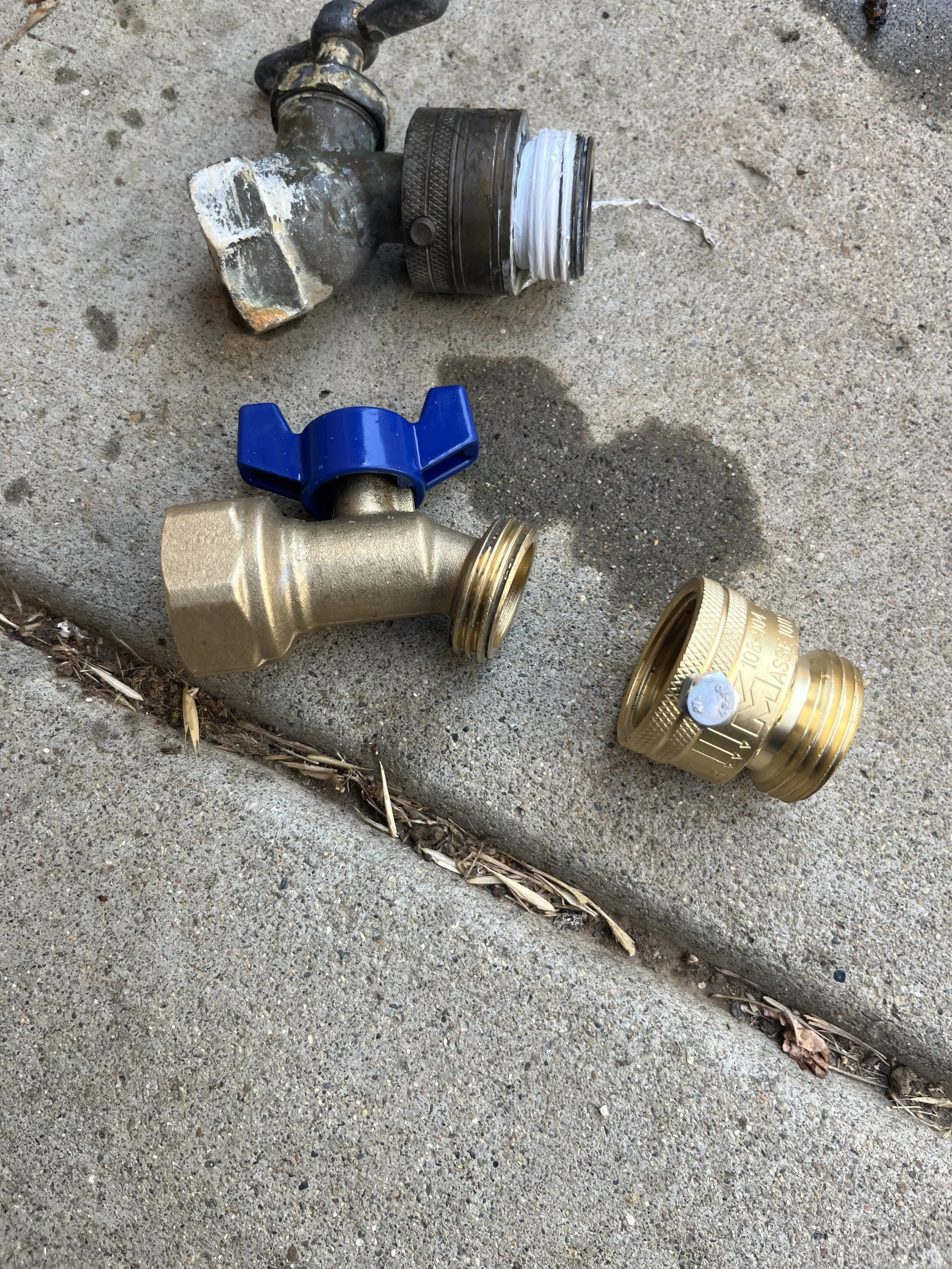new water hose shutoff installation