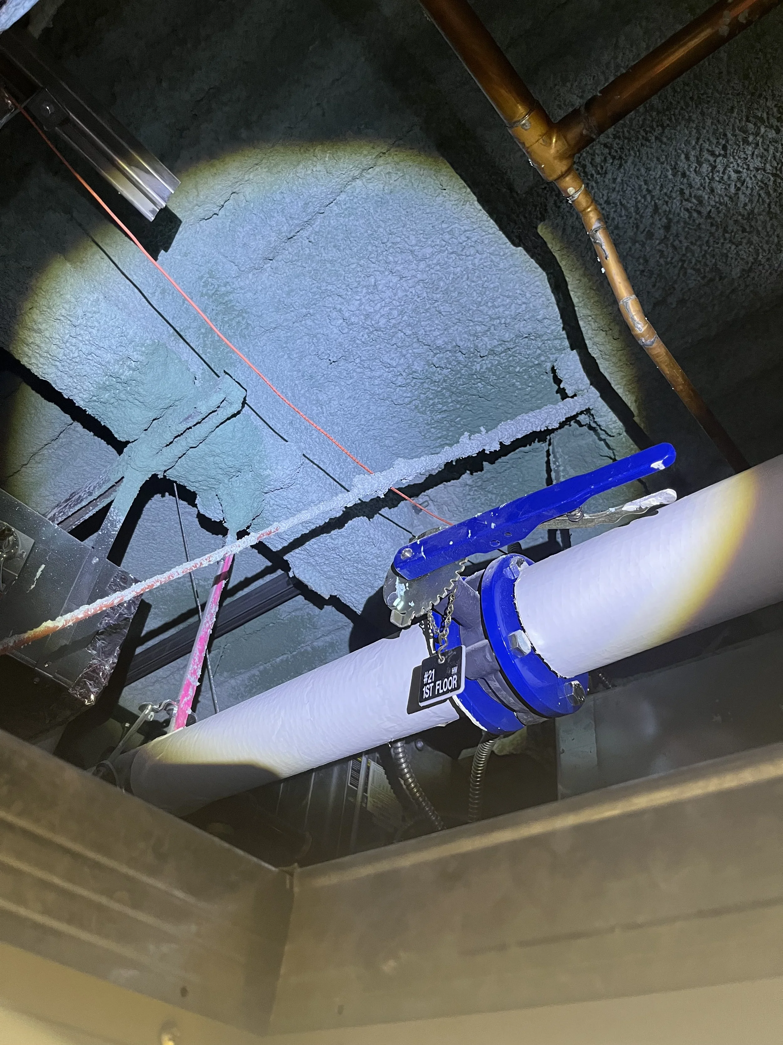 looking for main water shut off in comercial bathroom