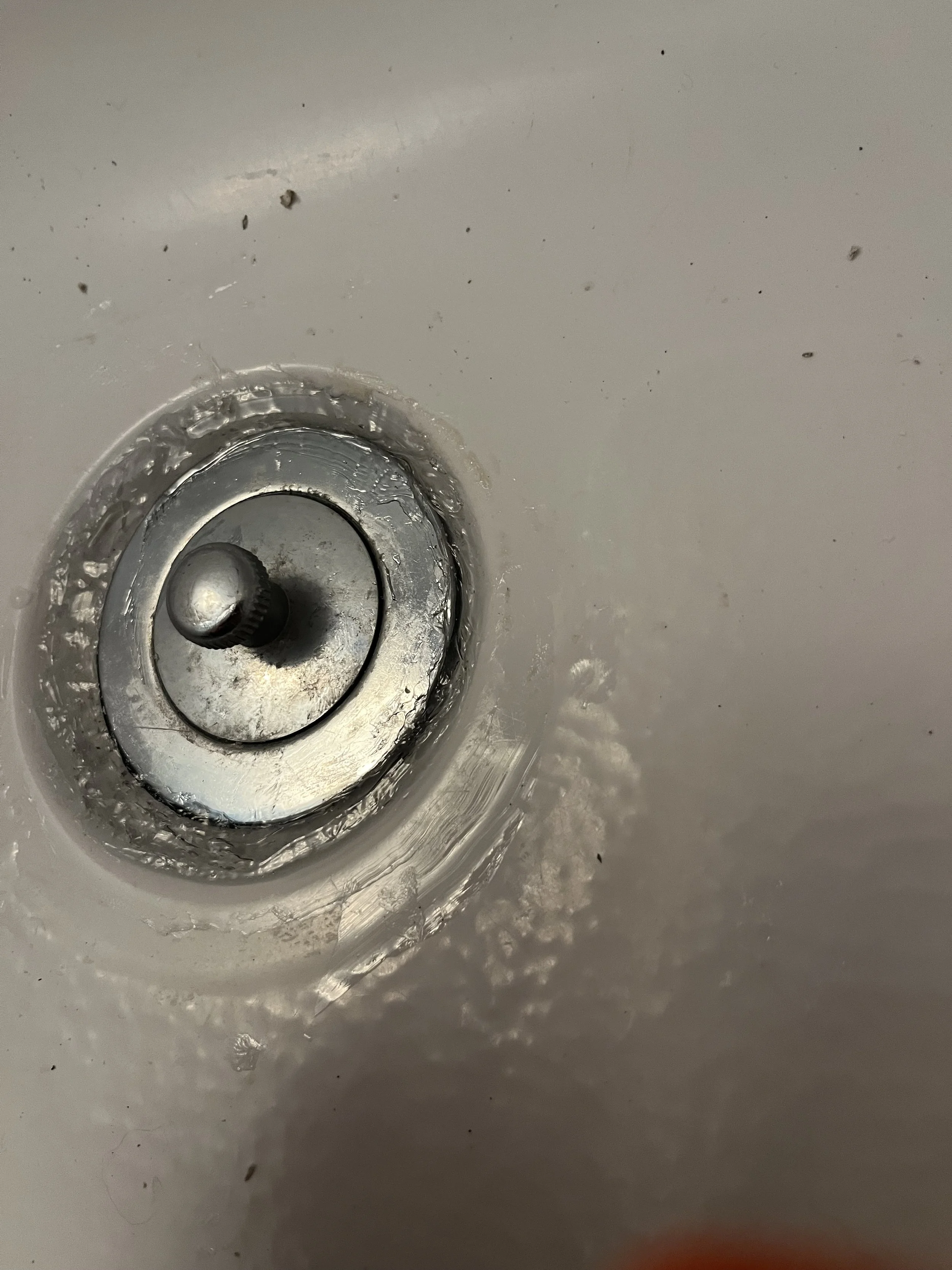 Close-up of a sink drain
