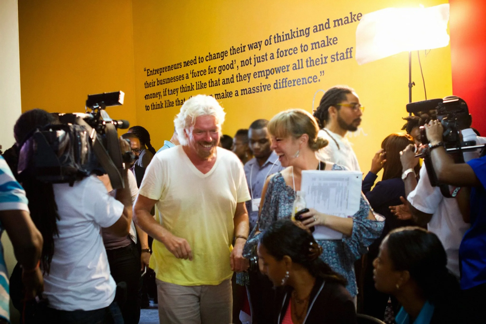 Nicole laughing with Richard Branson