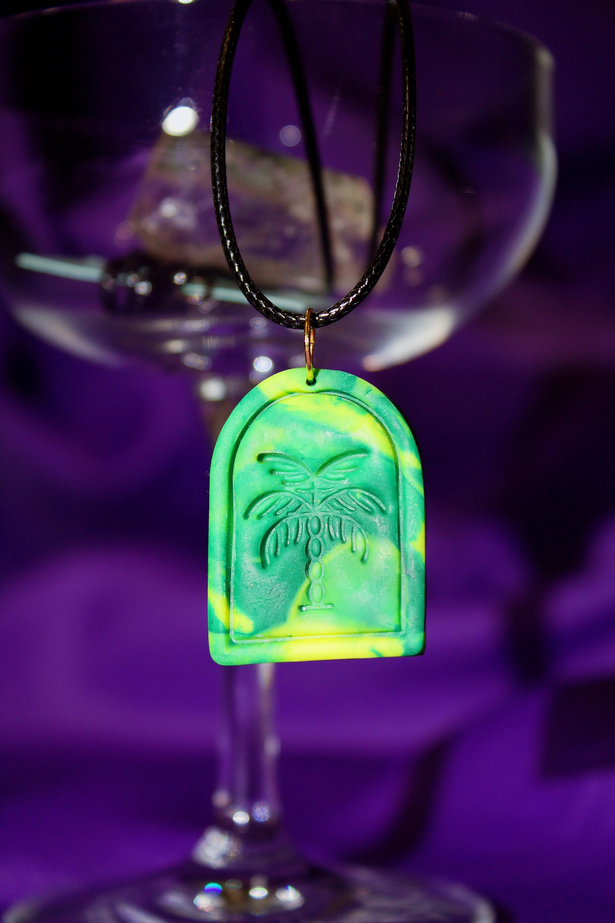 Neon Palm Necklace