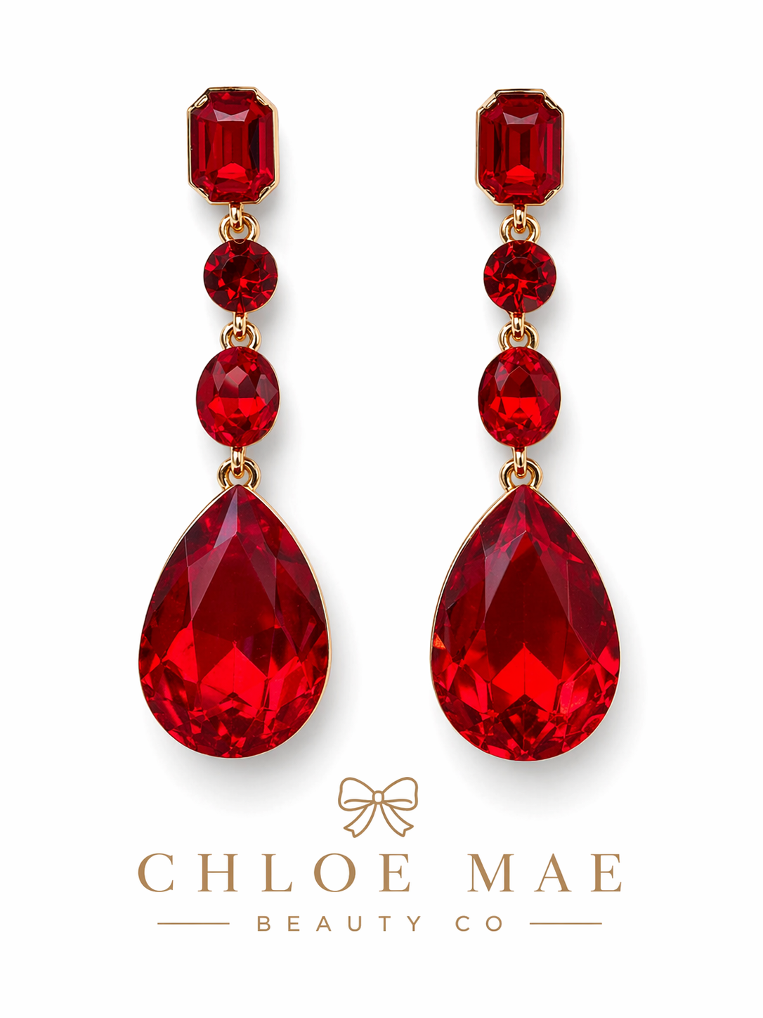 Red Teardrop Earrings