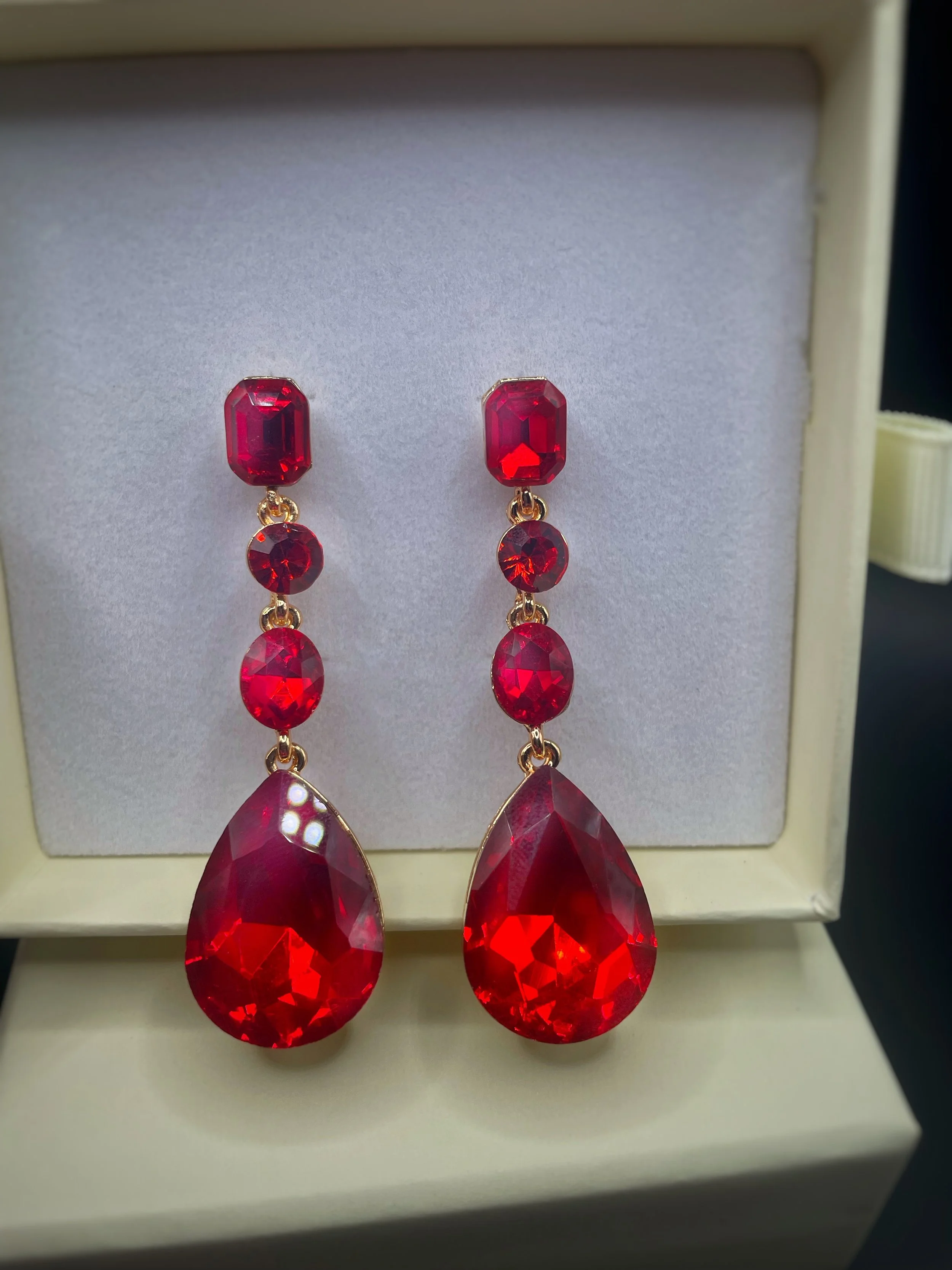 Red Teardrop Earrings