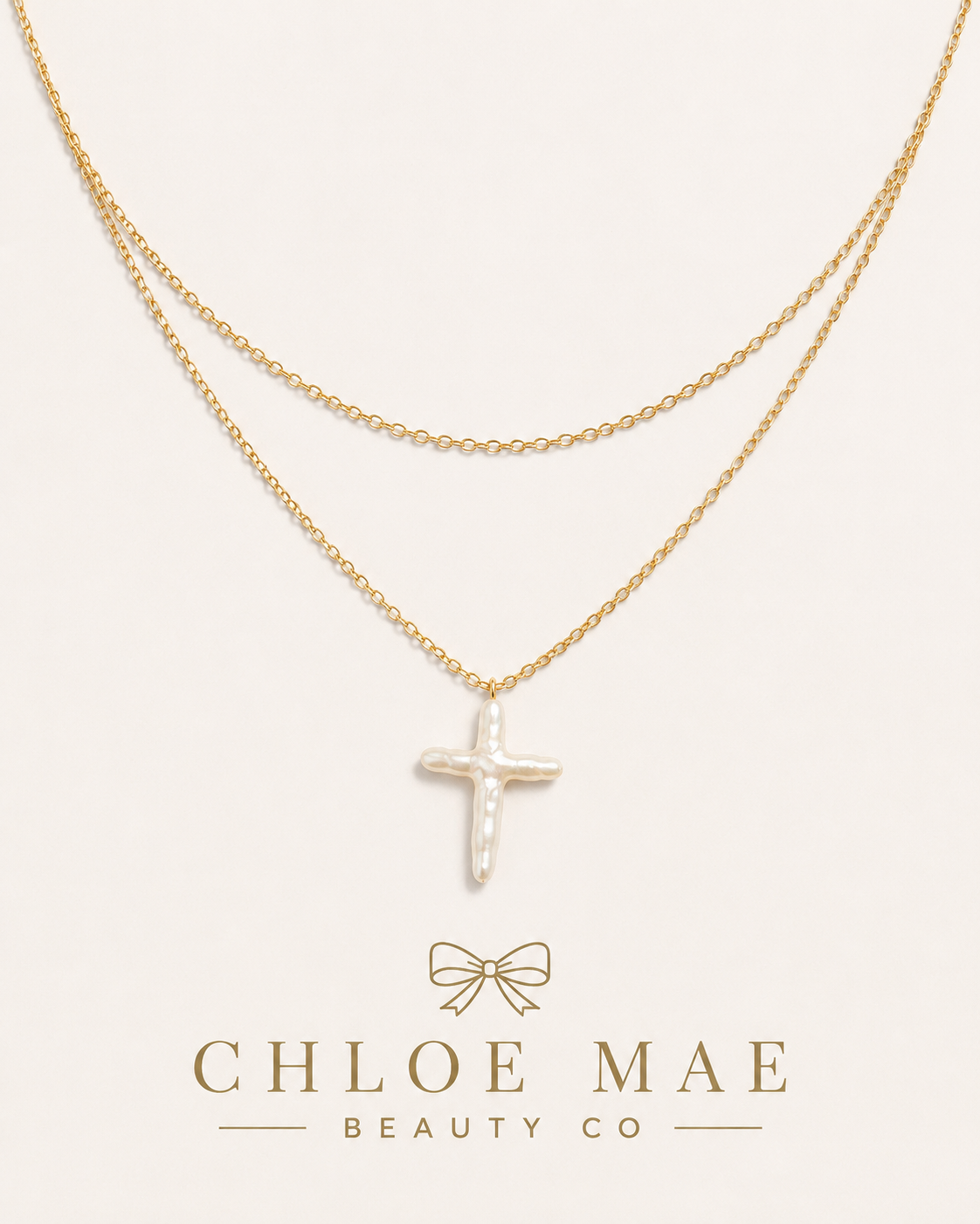 Freshwater Pearl Cross Necklace