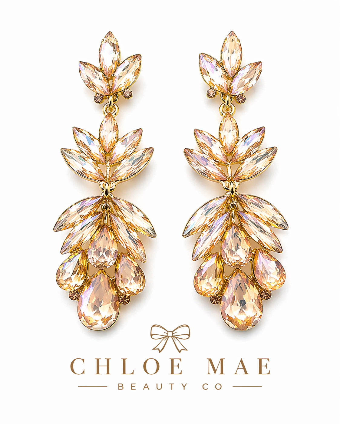 Crystal Petal Statement Dangle Earrings