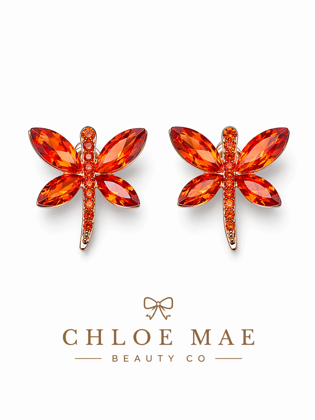 Orange Butterfly Earrings