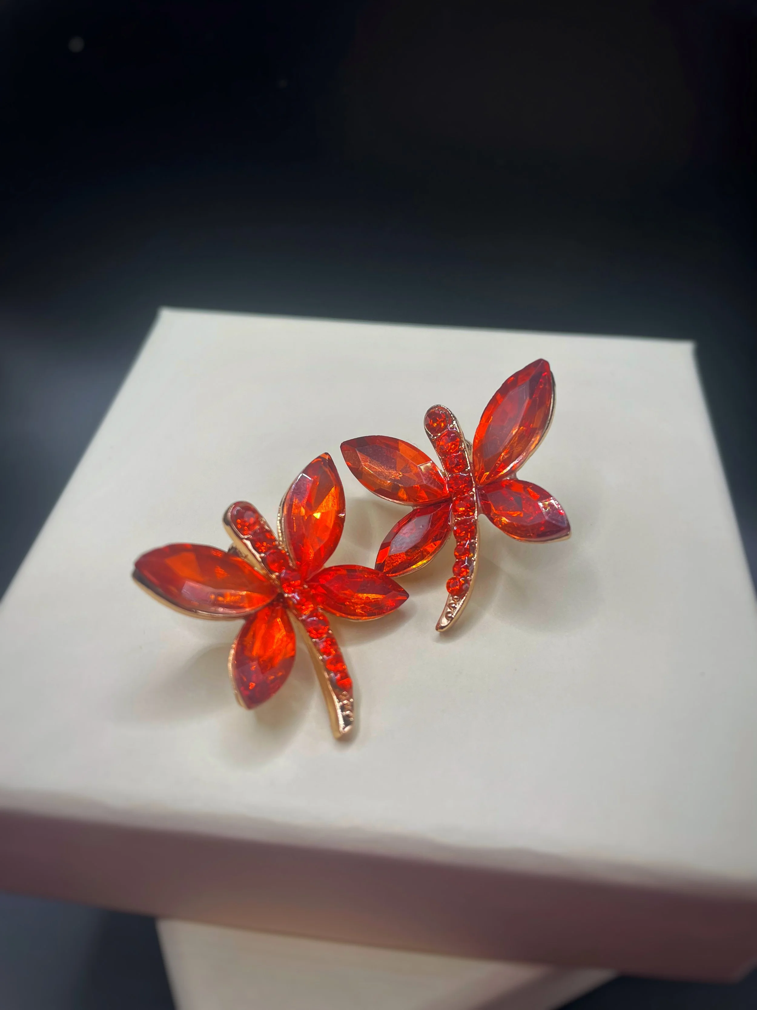 Orange Butterfly Earrings