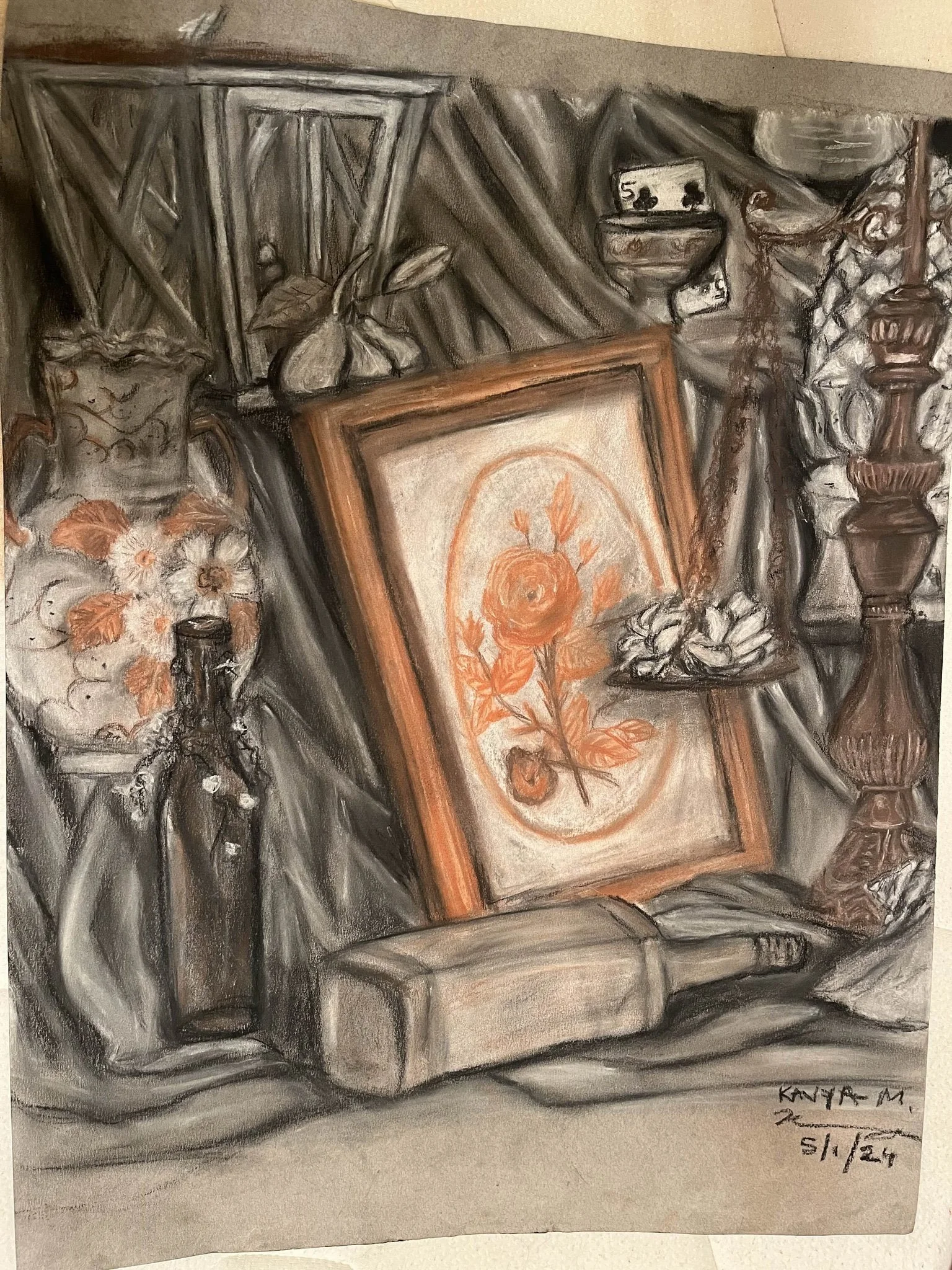 Light on Light Still Life | Hard Pastels | 2024