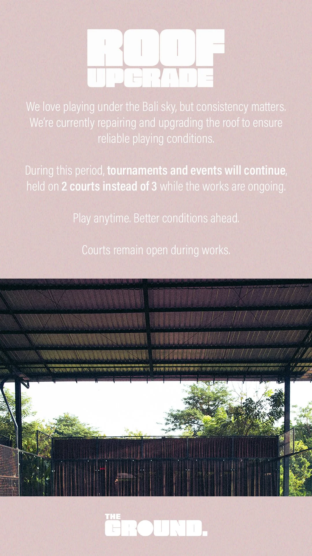 Roof improvements at The Ground