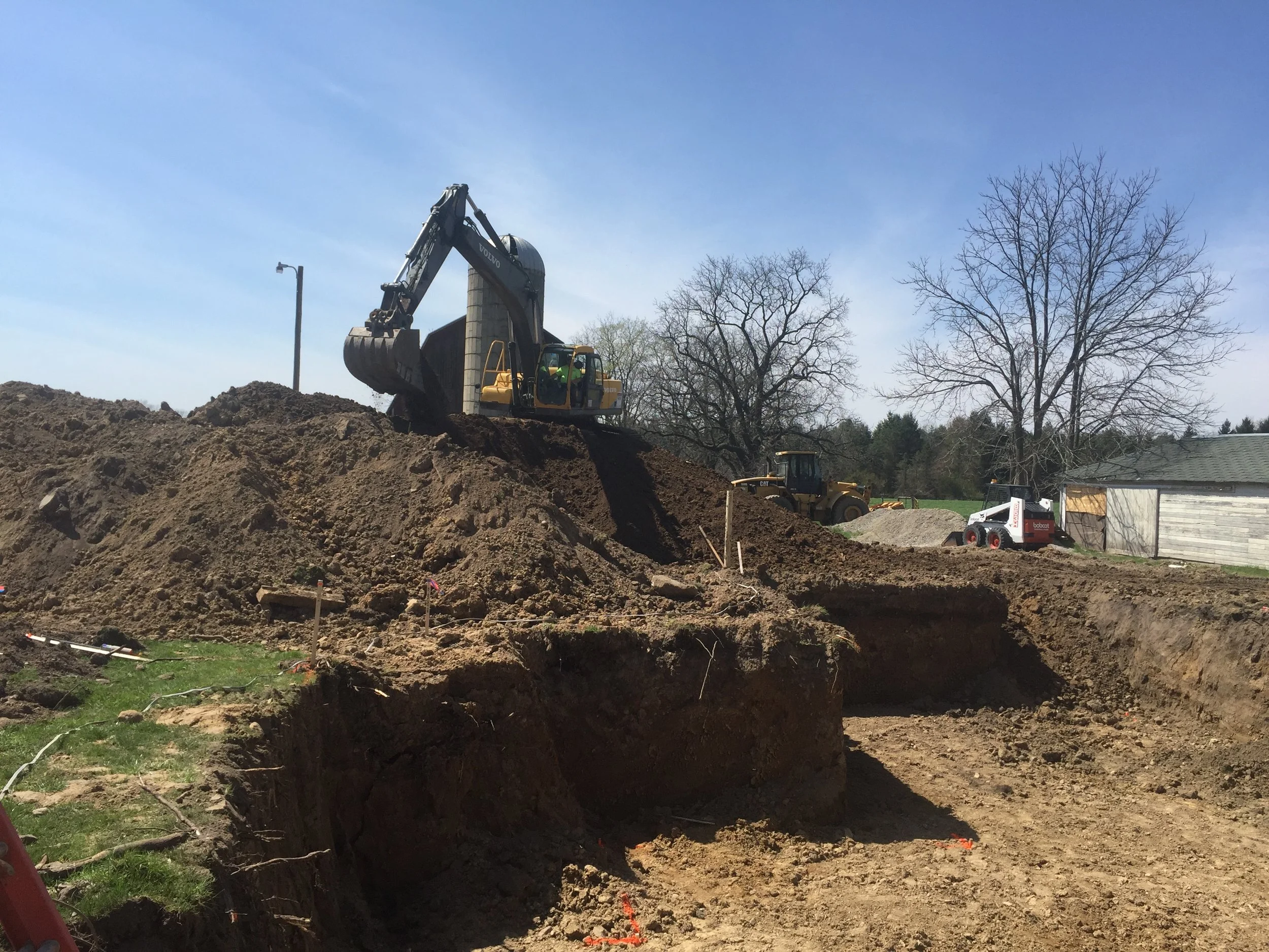 Excavation for new house foundation 