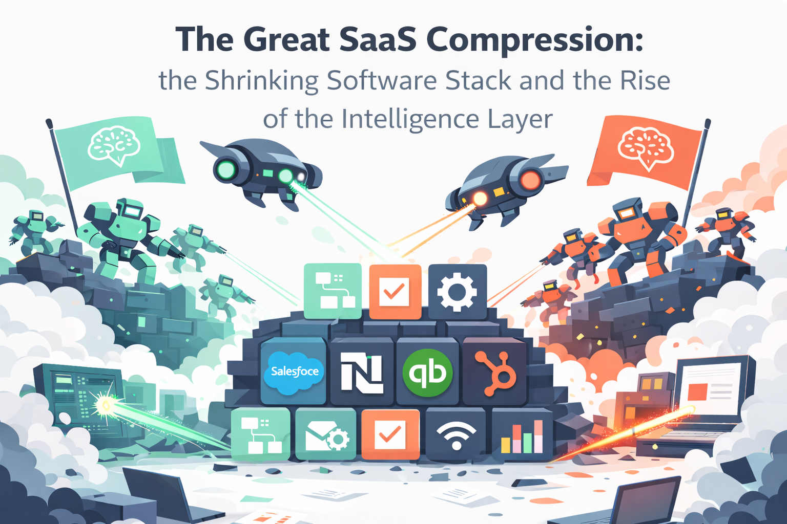 The Great SaaS Compression: the Shrinking Software Stack and the Rise of the Intelligence Layer