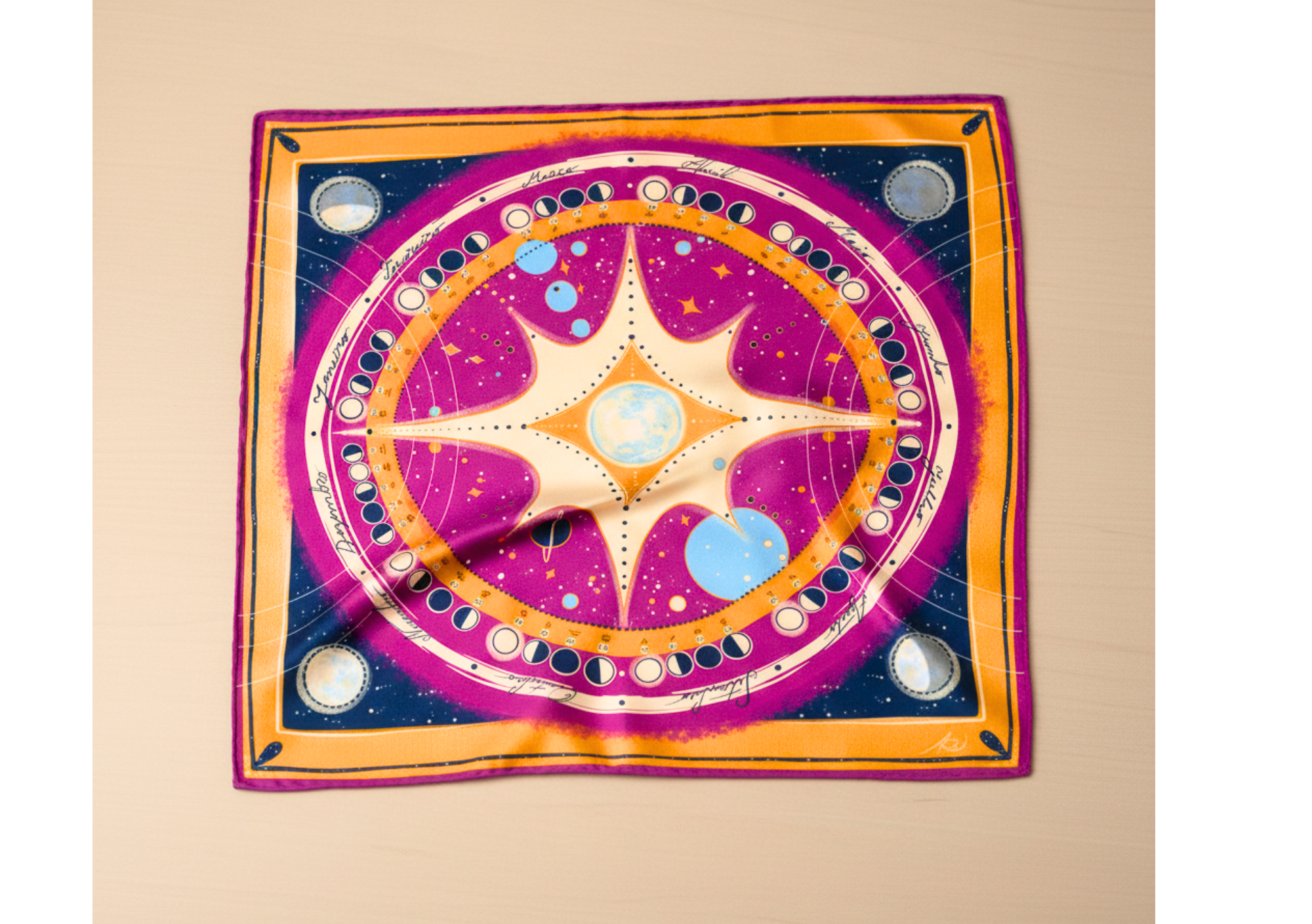 Lenço "Mandala Lunar 2026"