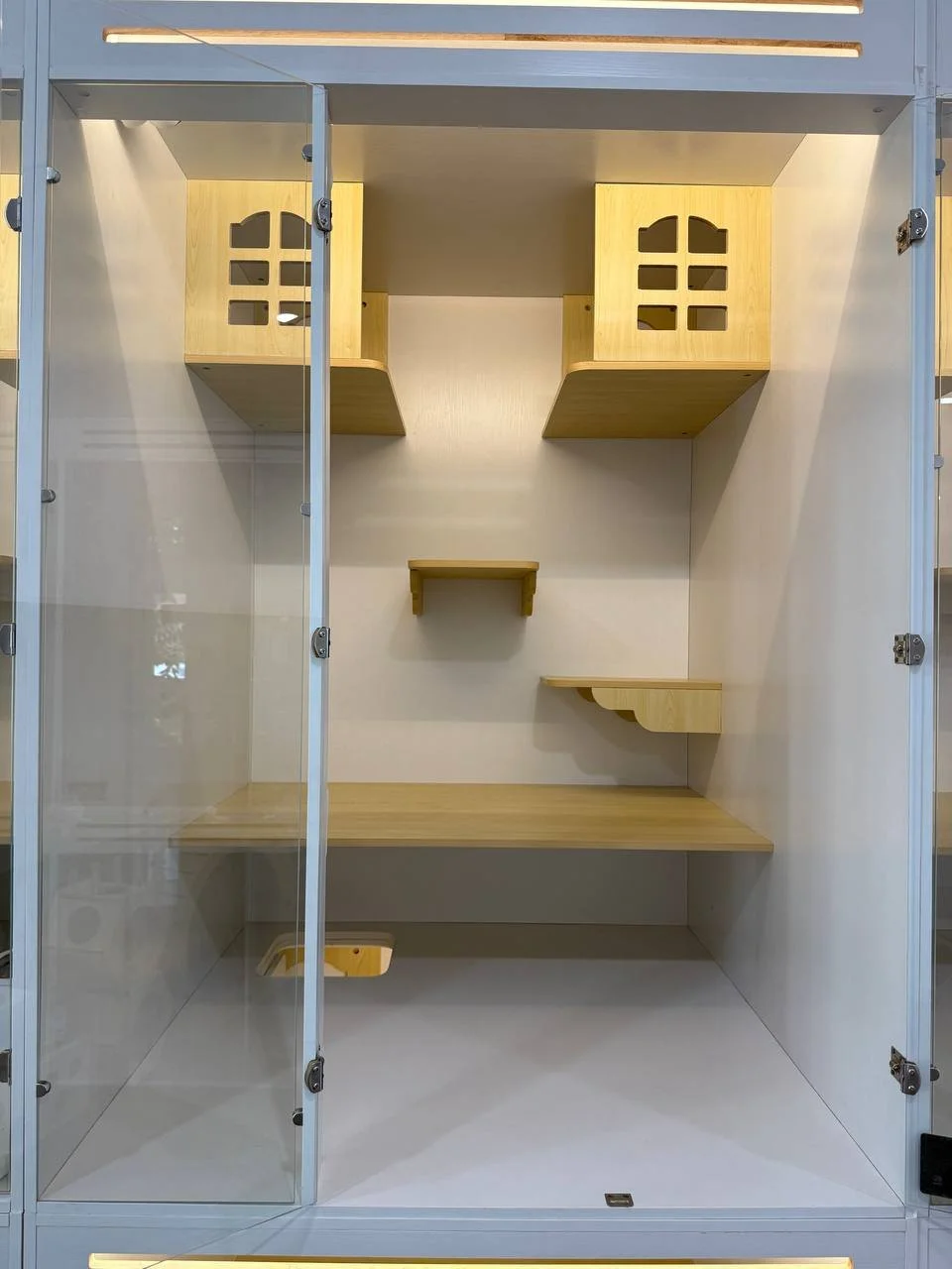 Loft Suite cat boarding room with climbing space from SGD 80 per night at Kuro Cat Hotel