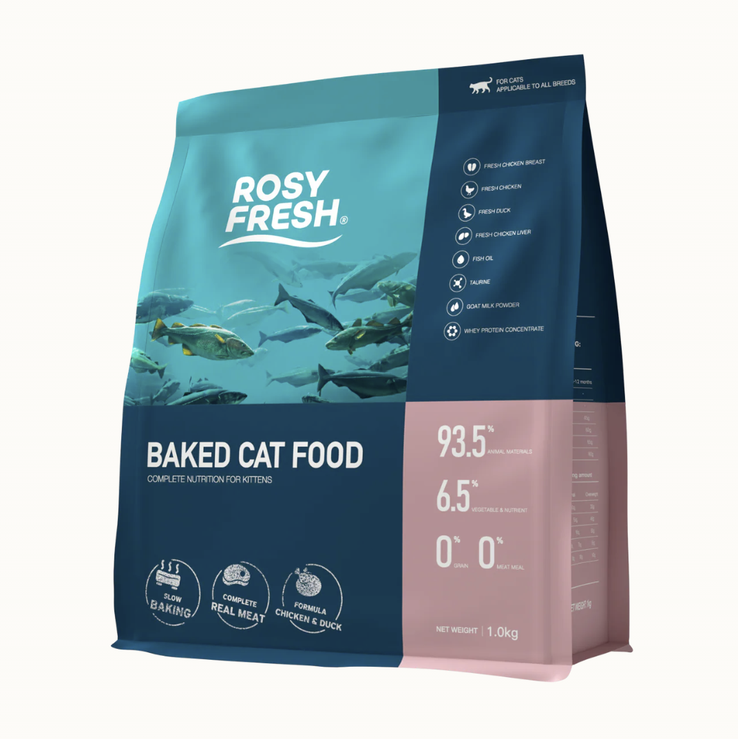 Rosy Fresh BAKED CAT FOOD FOR KITTENS 1KG - Chicken & Duck Flavour