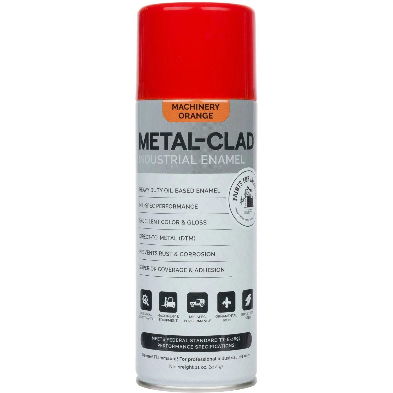 Metal-Clad Aerosol Enamel - Machinery Orange