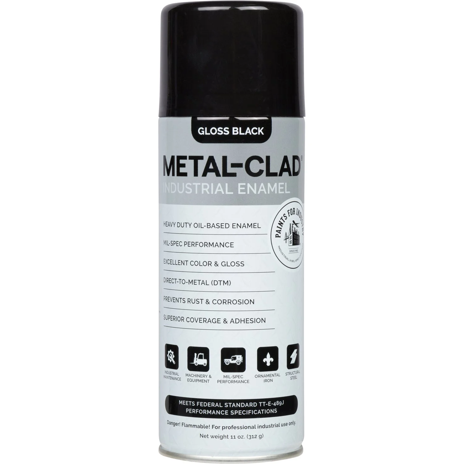 Metal-Clad Aerosol Enamel - Gloss Black