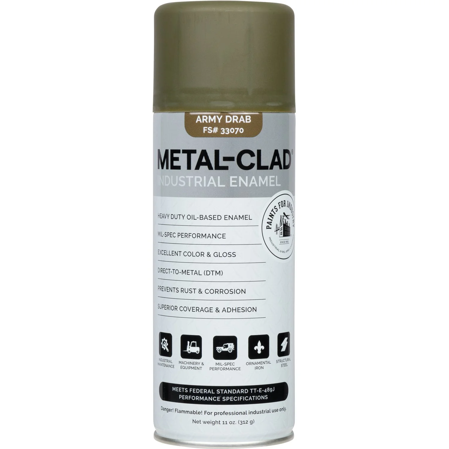 Metal-Clad Aerosol Enamel - Army Drab