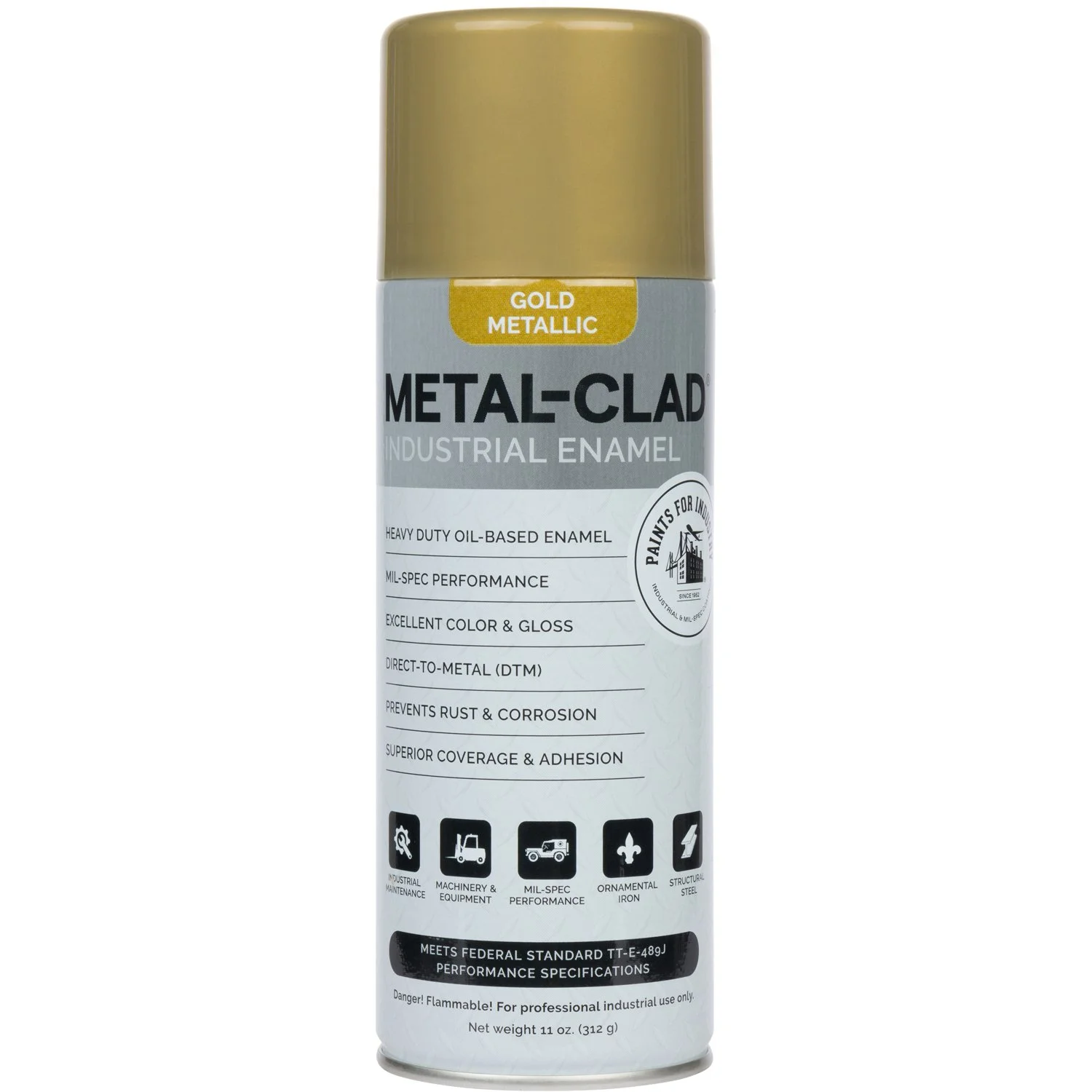 Metal-Clad Aerosol Enamel - Gold Metallic