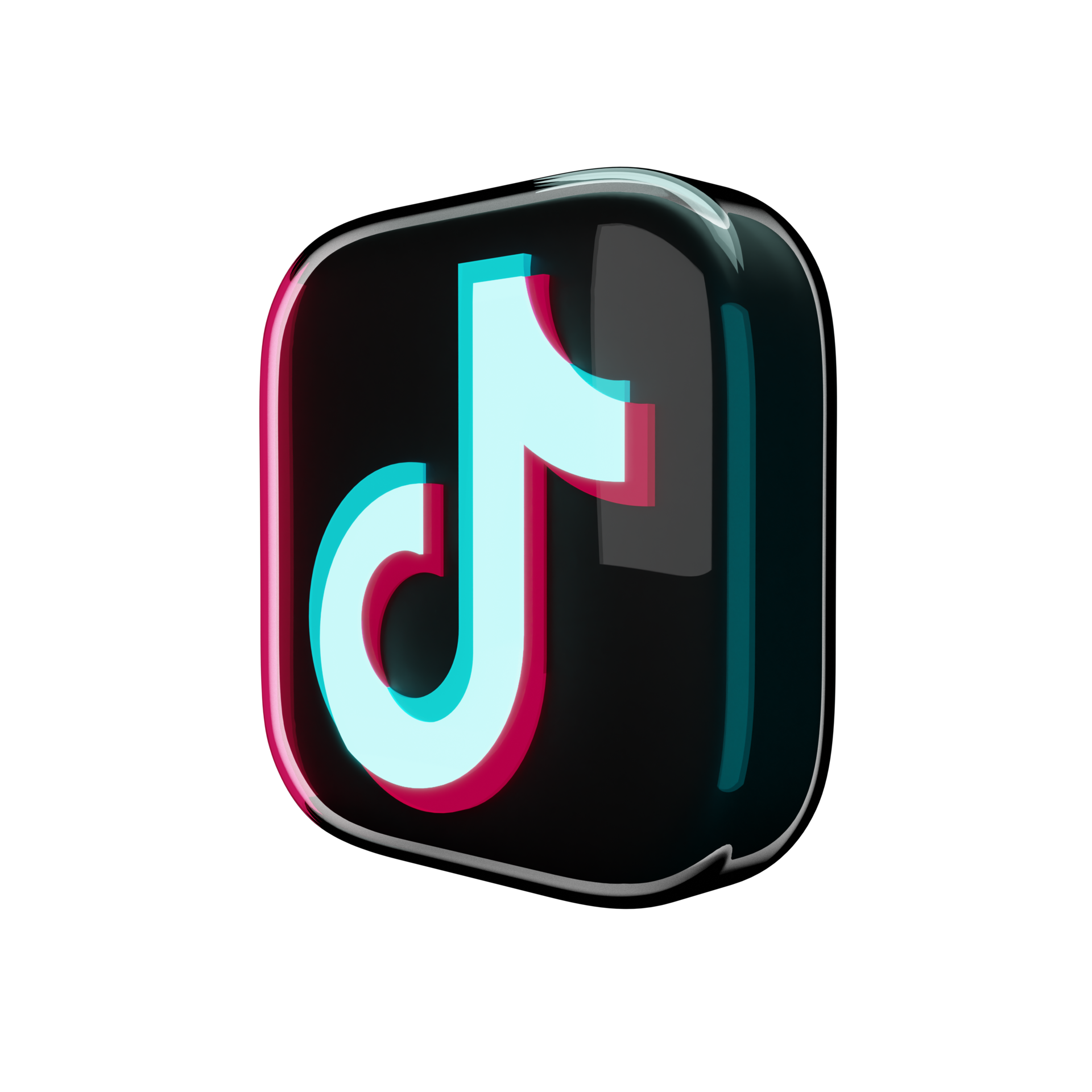 Neon TikTok logo on a black background