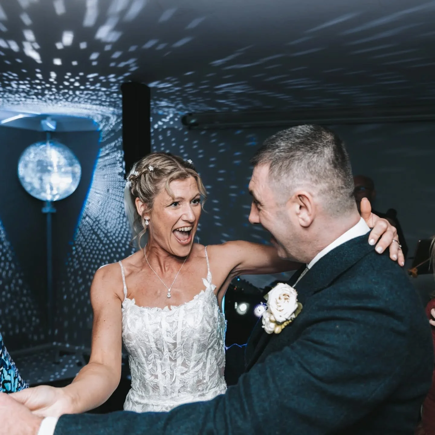 Let the party commence. First time using flash at a wedding. Loved the party photos from last week's wedding with Emma &amp; John. 📸🪩