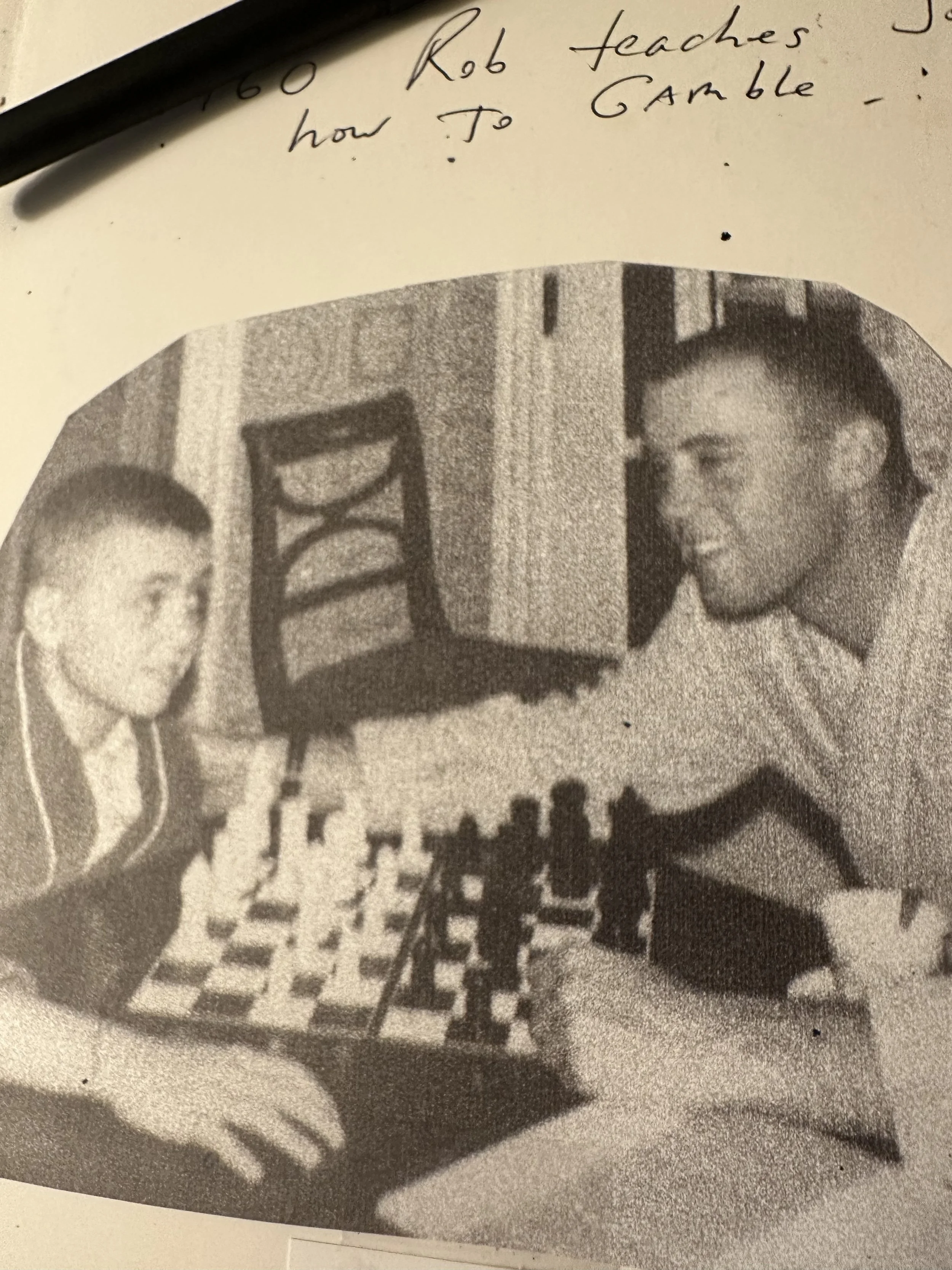 Teaching my brother how to gamble 60 years ago