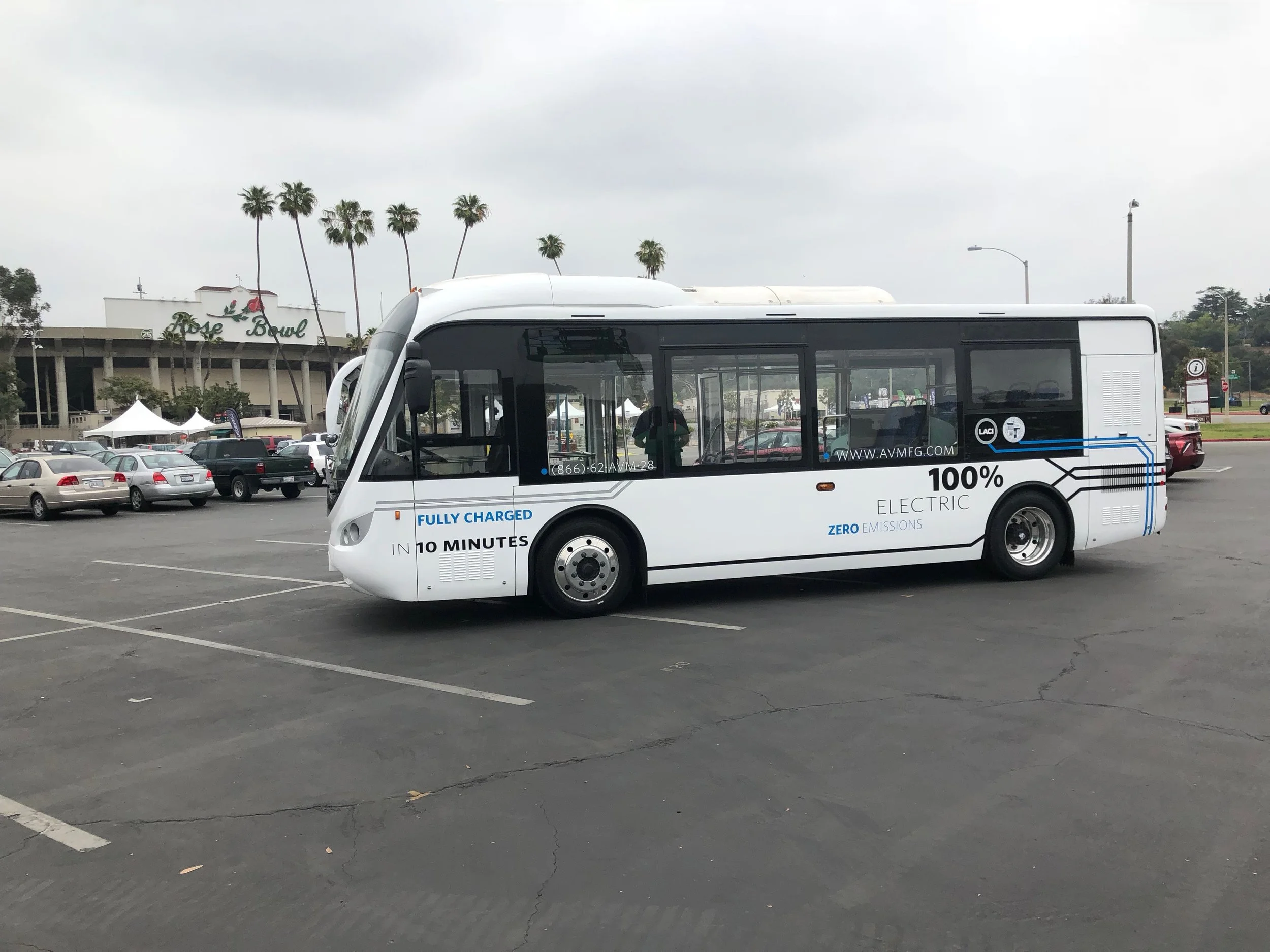 Electric Bus at Rose Bowl