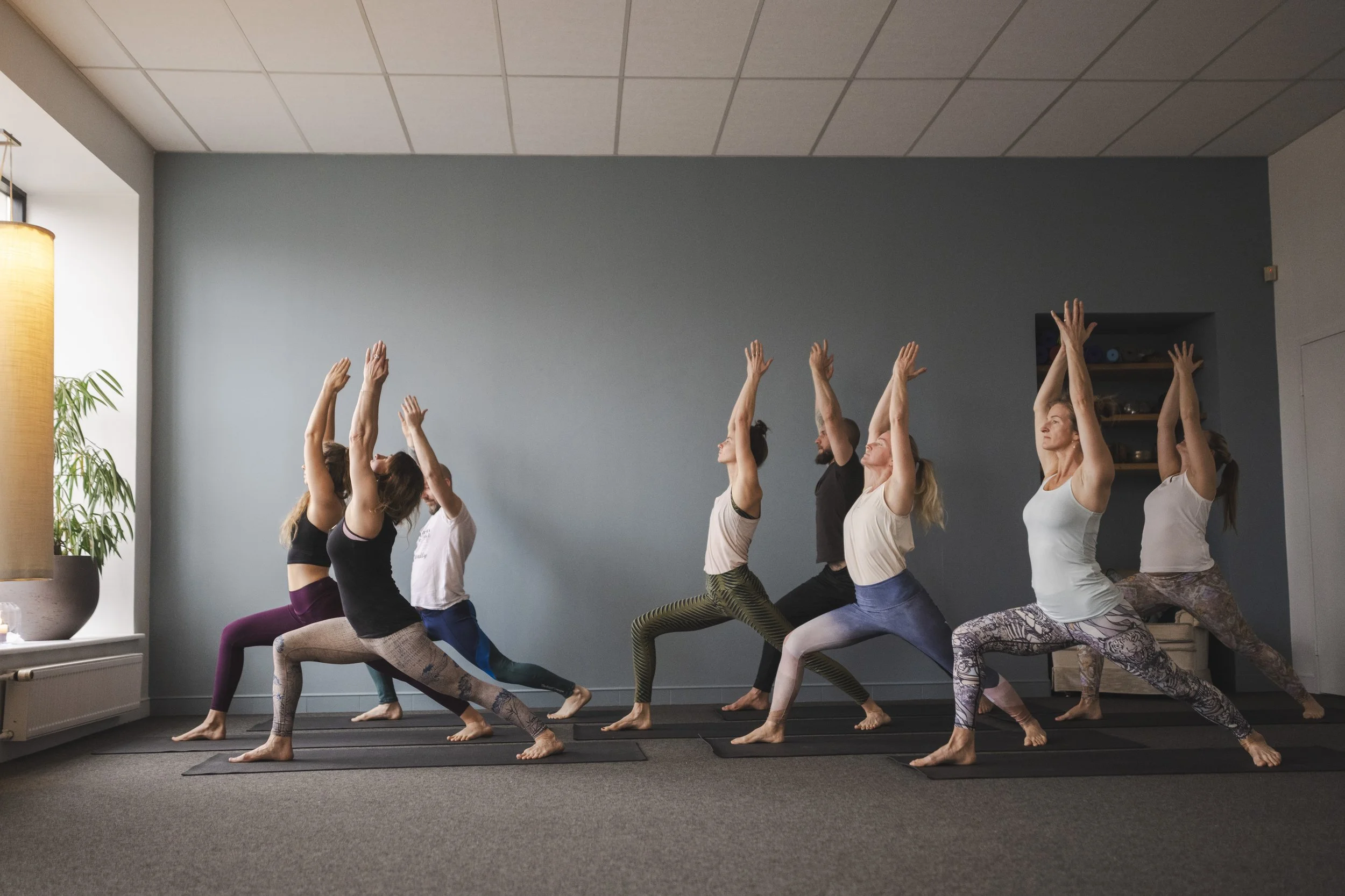 Corporate yoga class supporting focus and well-being